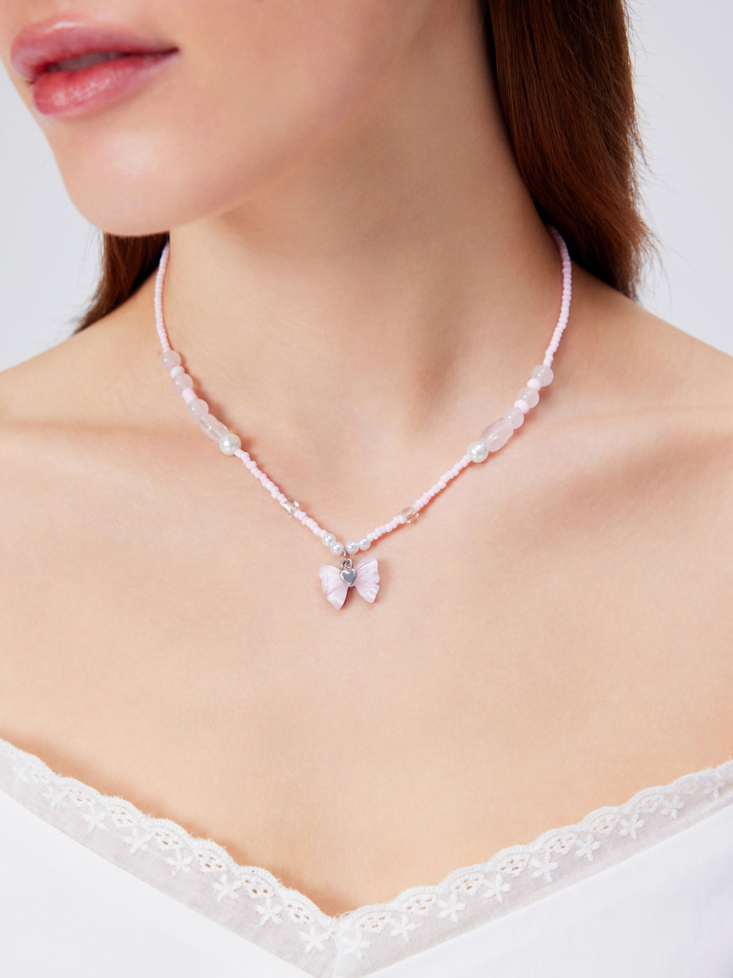 BEADED BOWKNOT NECKLACE