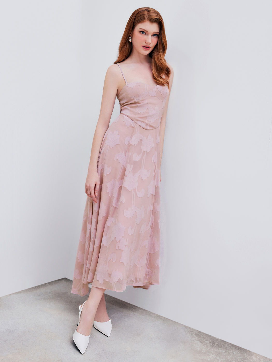 Woven Square Neck Fruit Knotted Ruffle Hem Maxi Dress