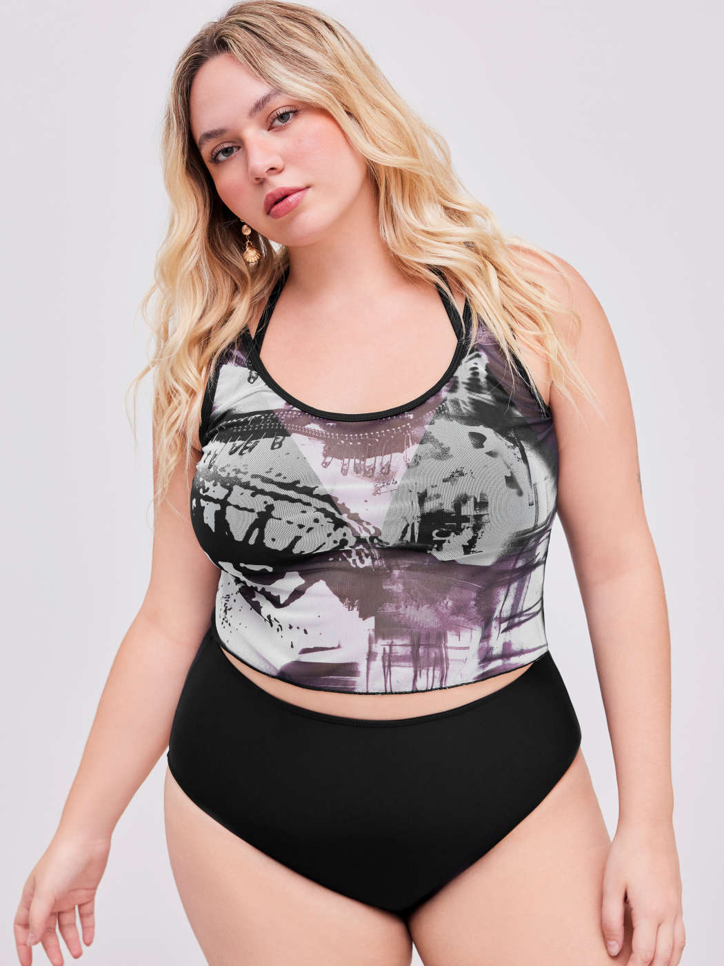 Controllo della pancia A rete Jersey Costume da bagno bikini a