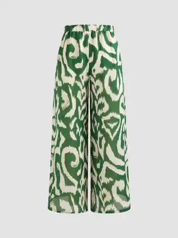 Mid Rise Abstrakt Weite Hosen