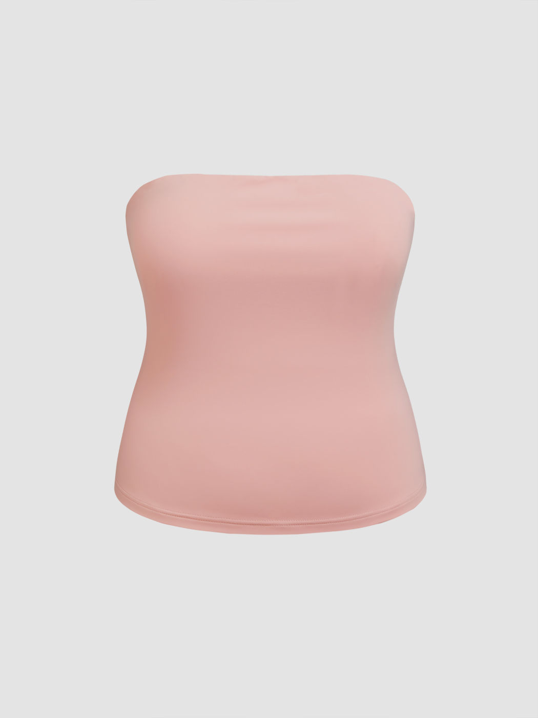 Top Tubo Sólido Sin Tirantes Doble Capa Curvy
