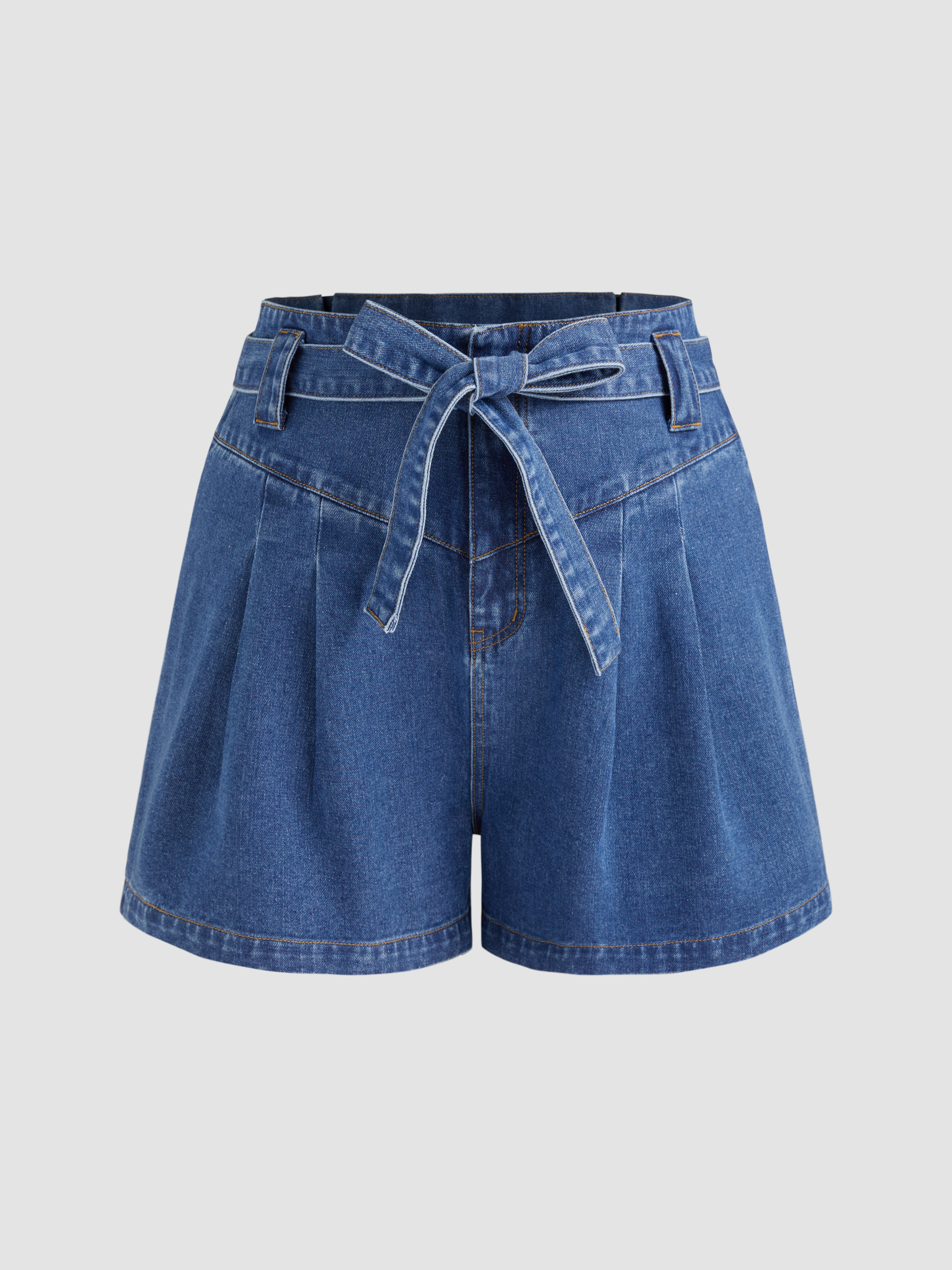 Denim Mid Waist Wide Leg Denim Shorts Curve & Plus For