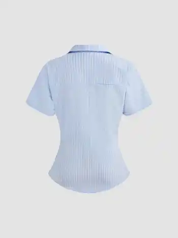 Cotton-blend Polo Striped Short Sleeve Shirt