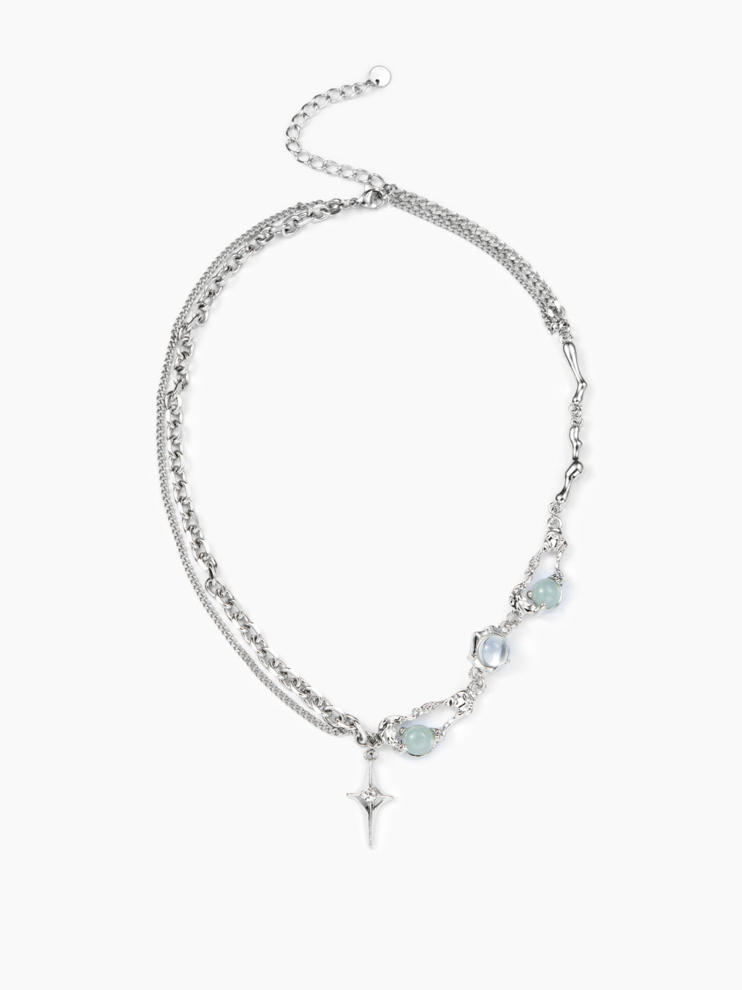 STAR & MOONSTONE CHAIN NECKLACE 