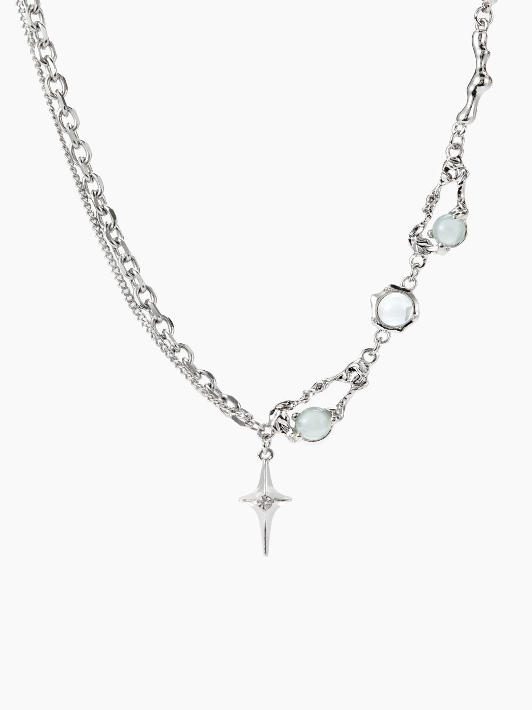 STAR & MOONSTONE CHAIN NECKLACE 