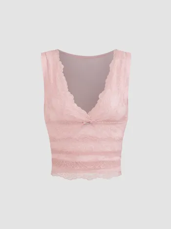 Spitzen-Crop-Tank-Top