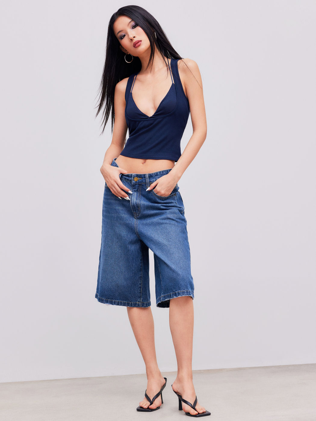 Scoop Neckline Tank Top & Halter Knotted Bralette