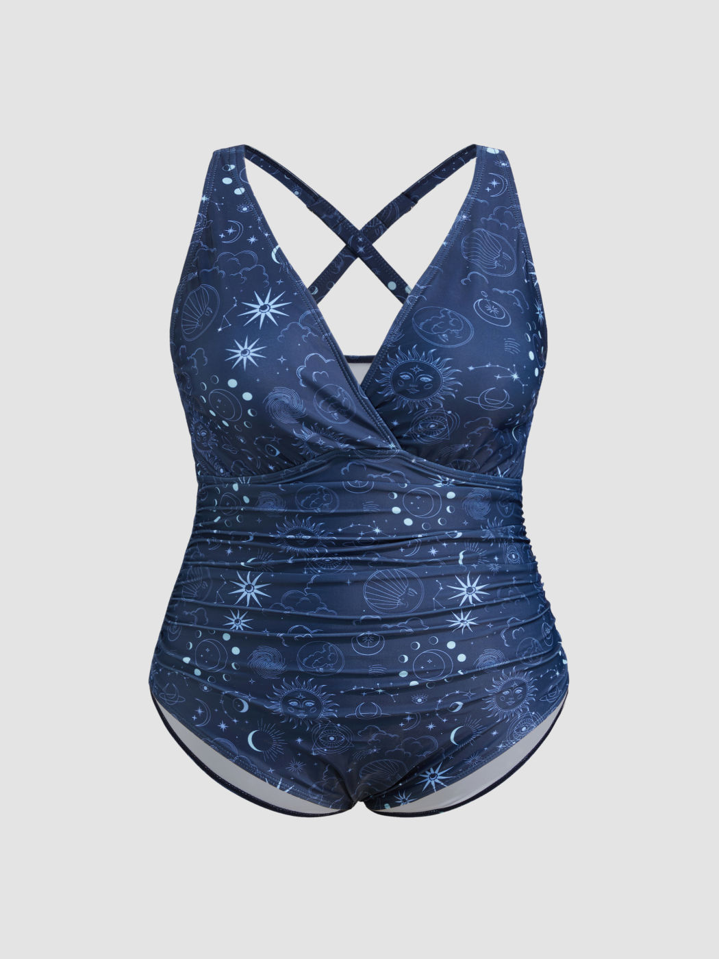 Shaping V-neck Star & Moon One Piece Swimsuit Curve & Plus