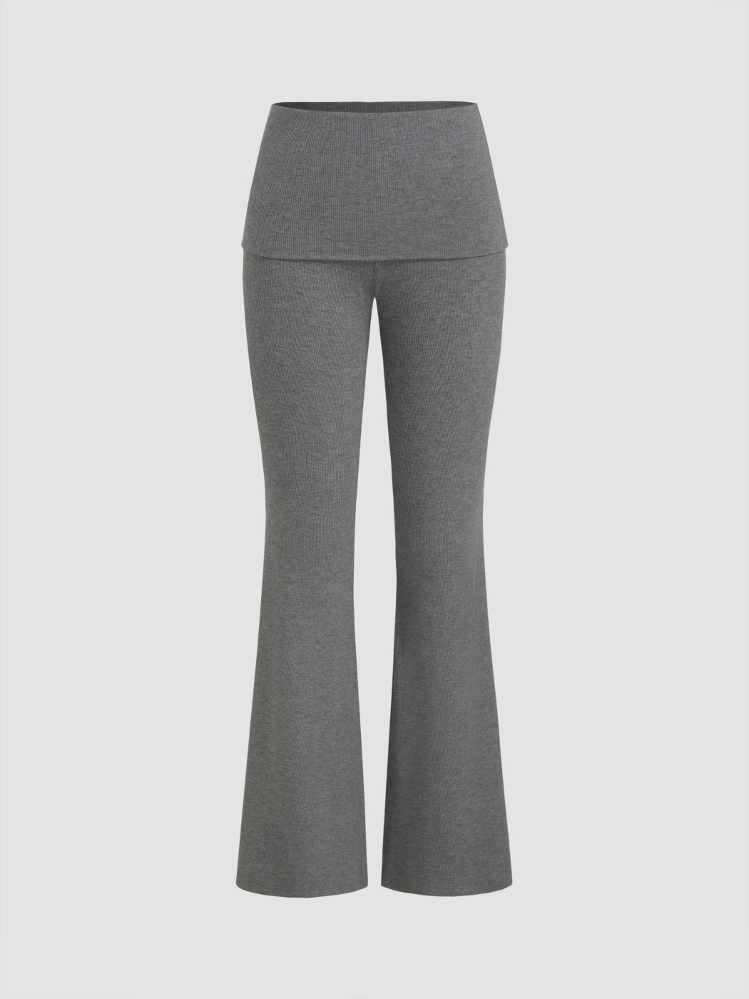Jersey Low Rise Solid Flared Trousers