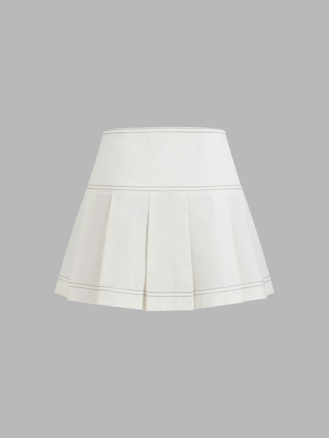  Low Rise Solid Pleated Button Mini Skirt