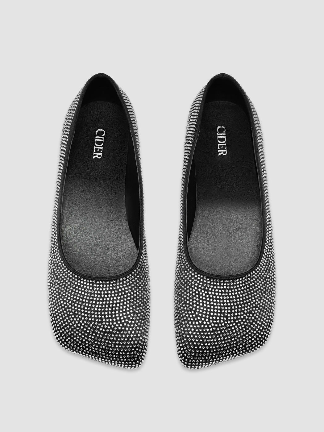 RHINESTONE SQUARE TOE MARY JANE FLATS