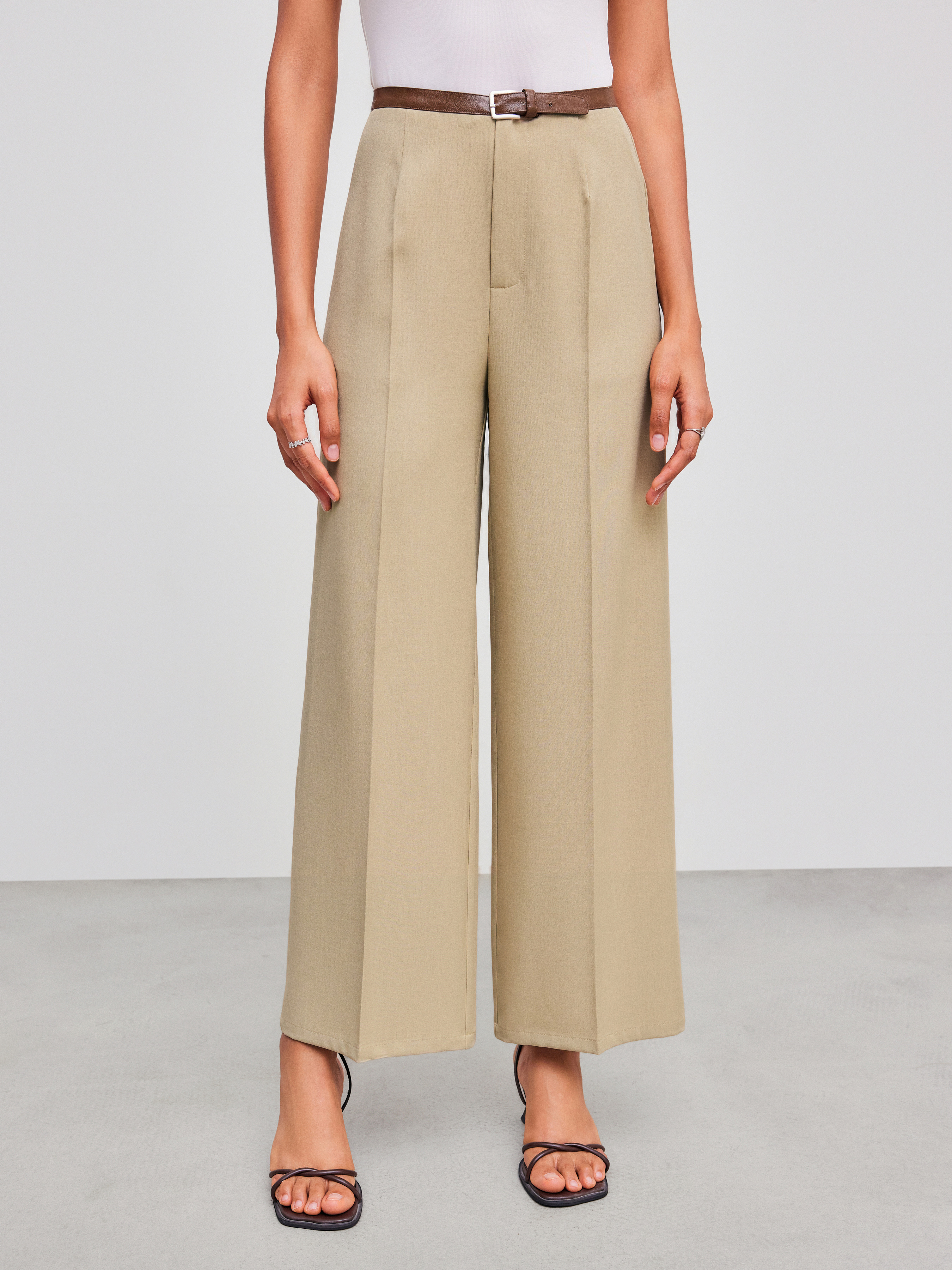 [YESEYESEE] ★Naive Belted Twill Pants yeseyesee Naive Belted Twill Pants - Black | International Store