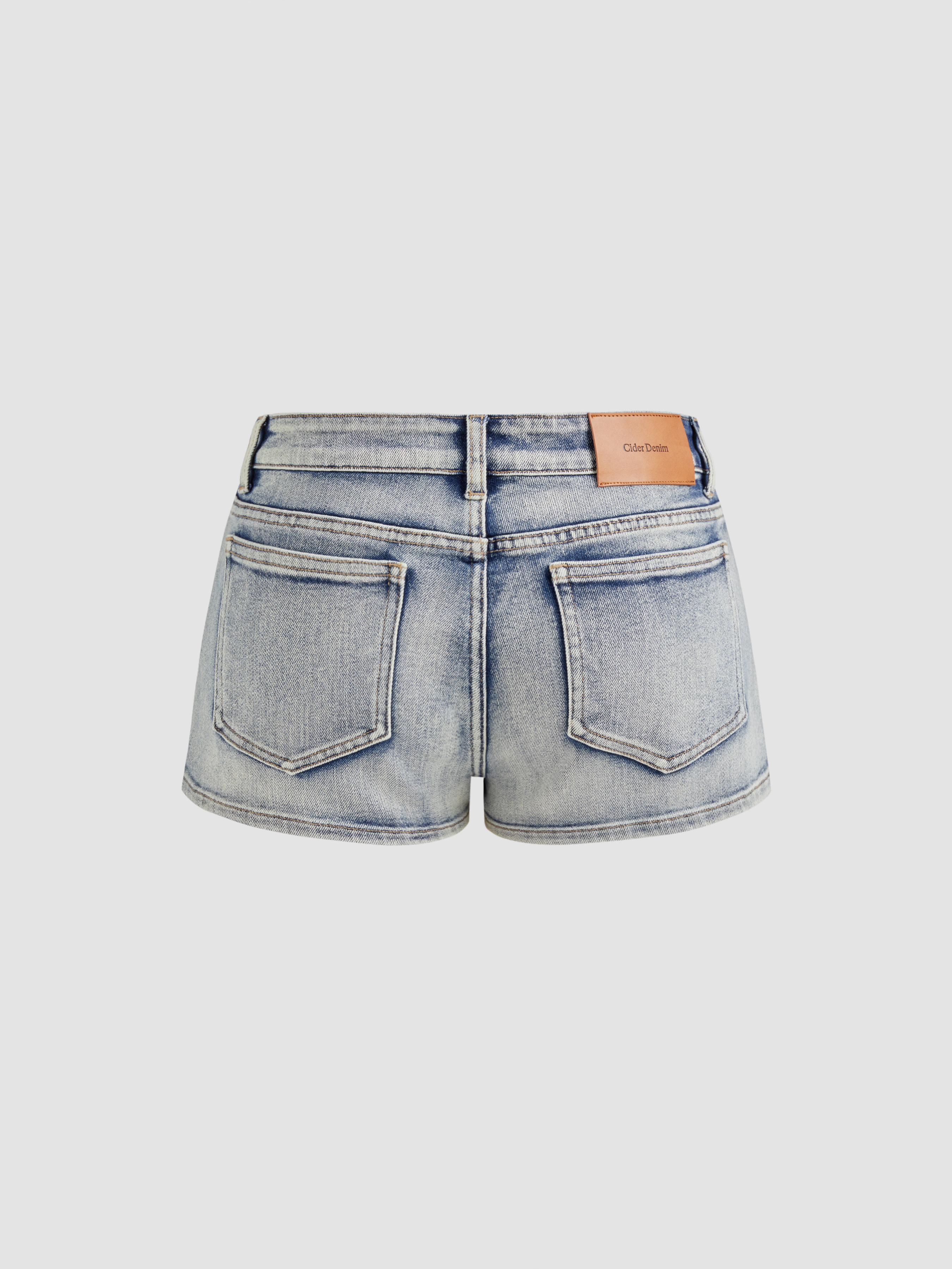 *CIDER* コーデュロイ ローライズ ロールヘム マイクロ ショーツ Y2K Outfits denim denim shorts black denim skirt black denim