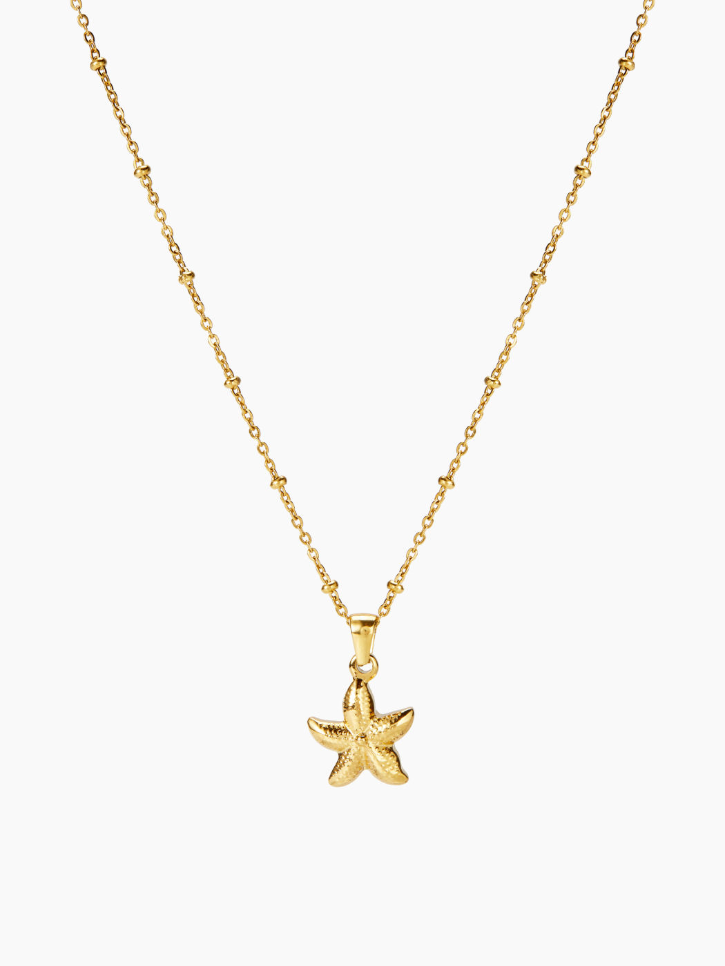 18KT STARFISH PENDANT NECKLACE