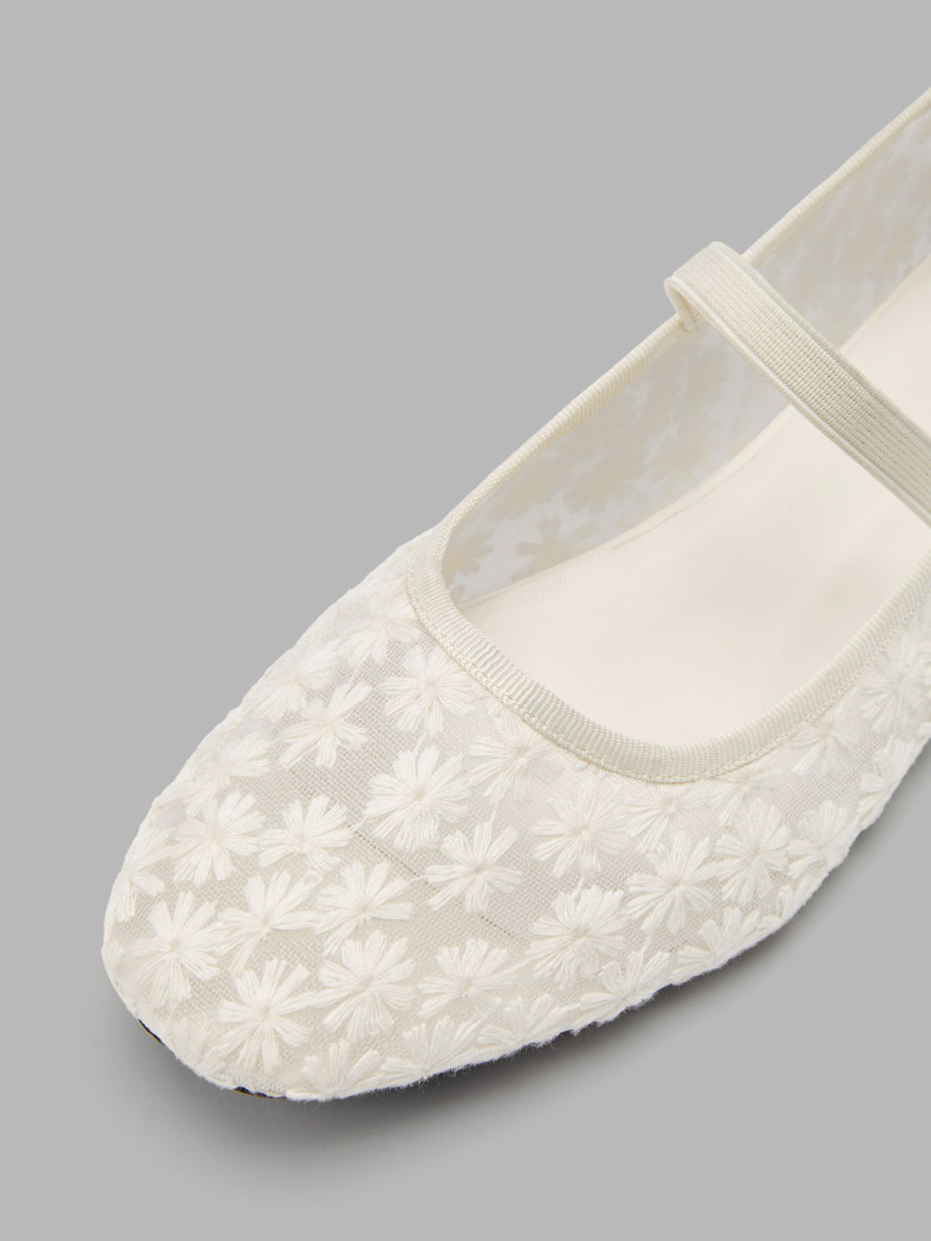  BLUMENBESTICKTE MESH MARY JANE FLACHSCHUHE
