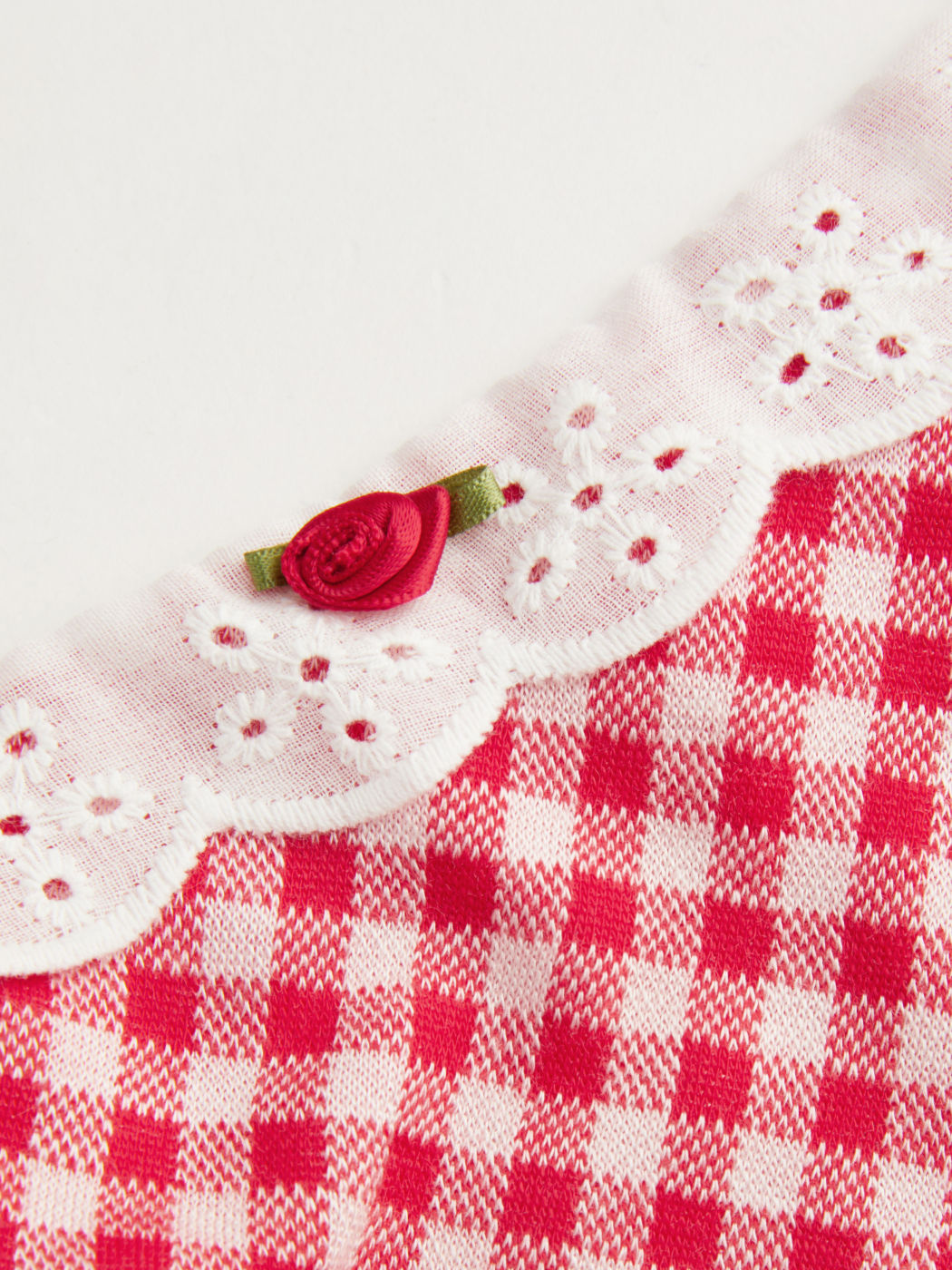 Square Neck Gingham Bowknot Mini Dress