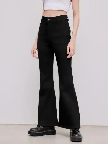 High Stretch Denim High Waist Flared Jeans