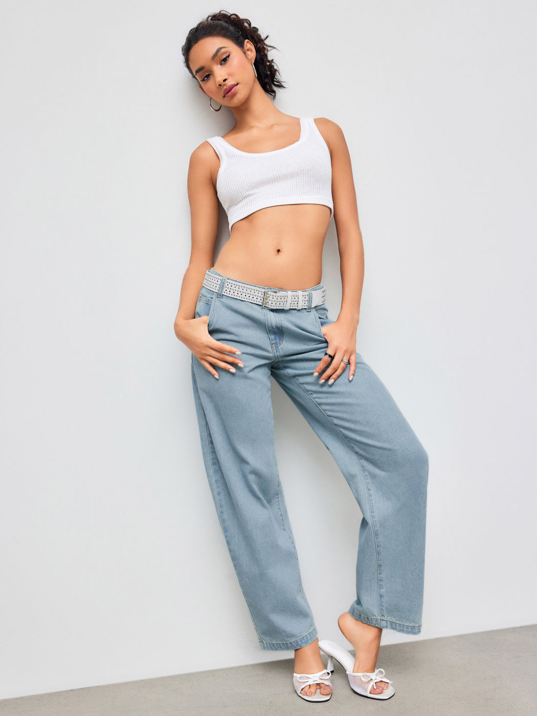 Two Way Scoop Neck Solid Crop Tank Top