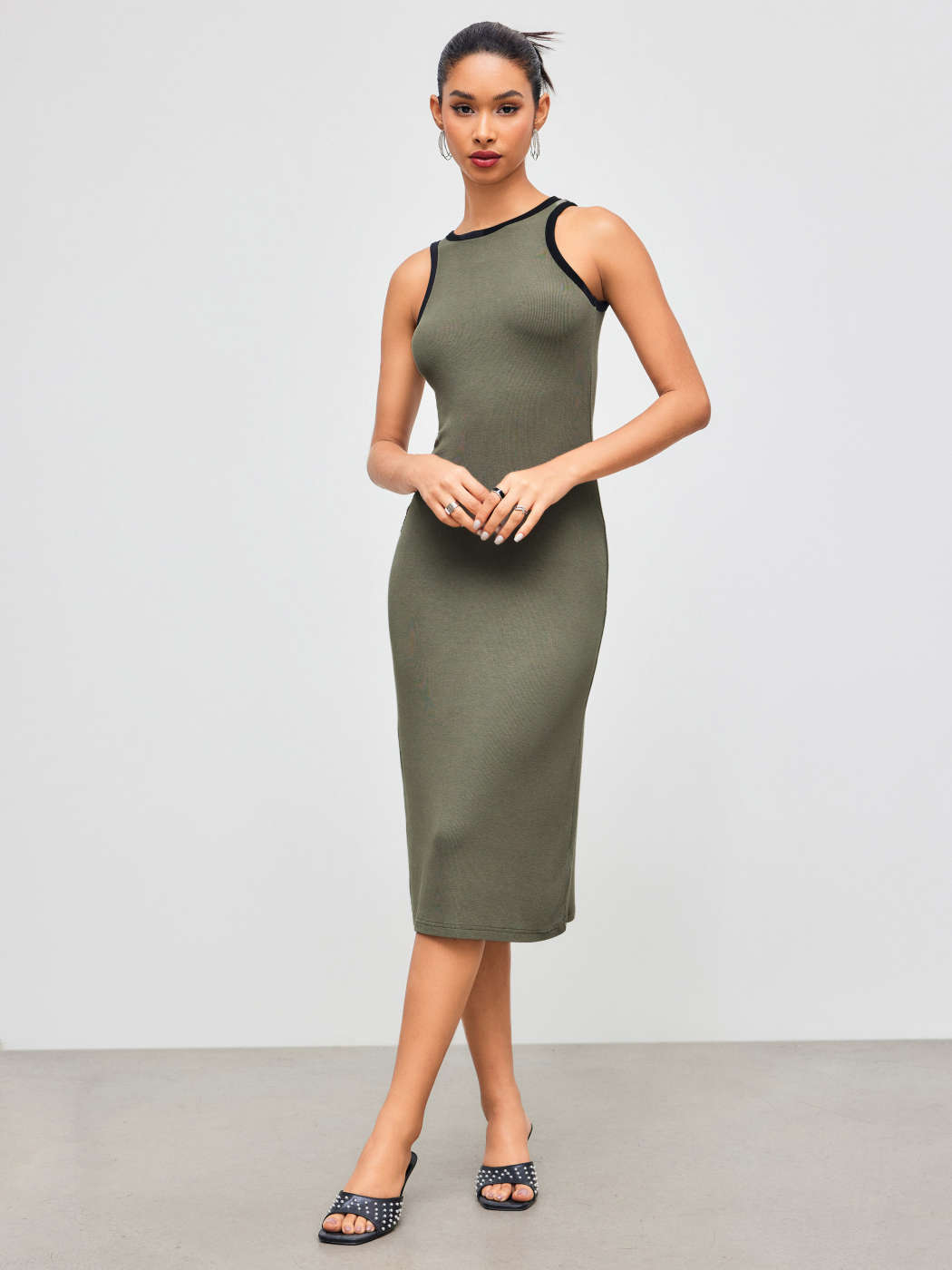 princess polly baby blue dress Halter neck backless midi dress - Women's Festival Season main image 0
