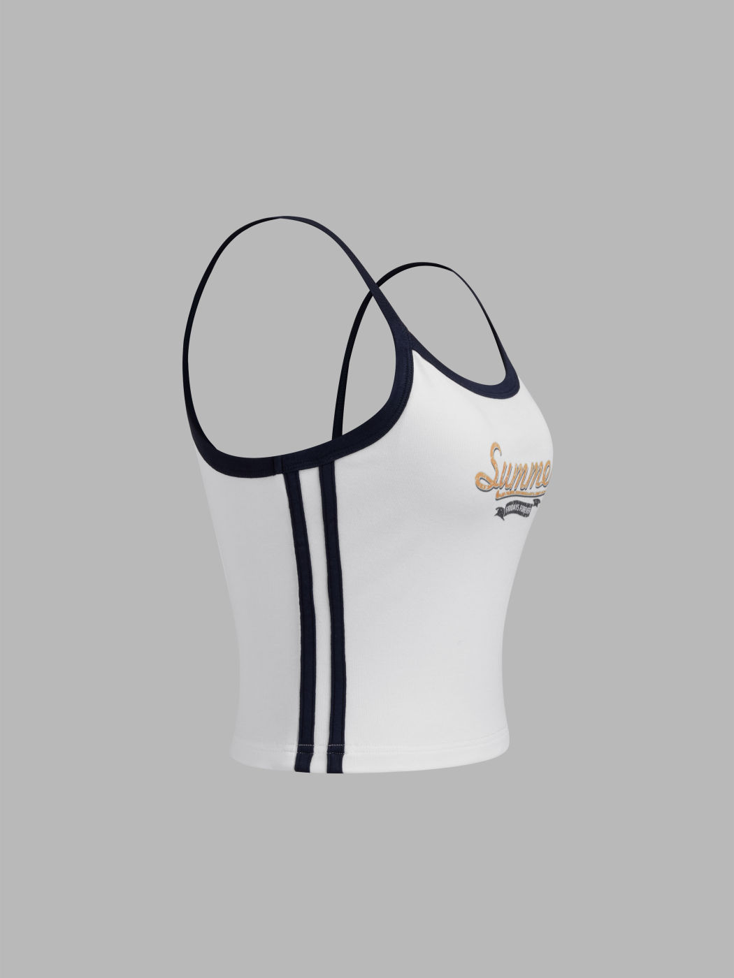 Summer Print Contrasting Binding Crop Cami Top 