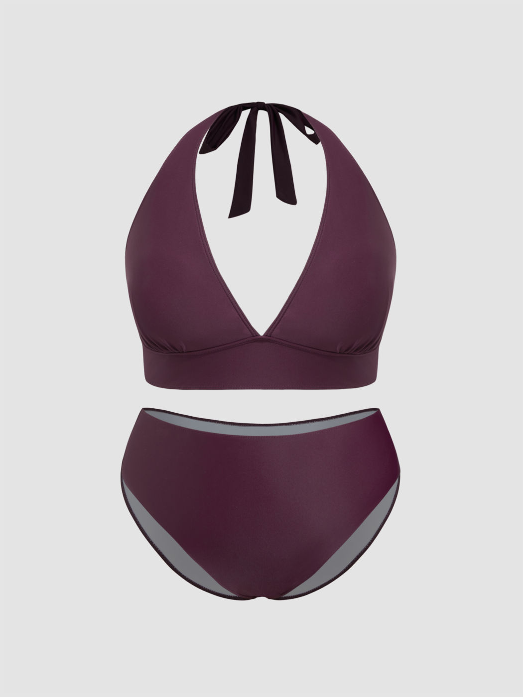 V-neck Halter Cheeky Tankini Swimsuit With Drawstring Cover Up Skirt Curve & Plus