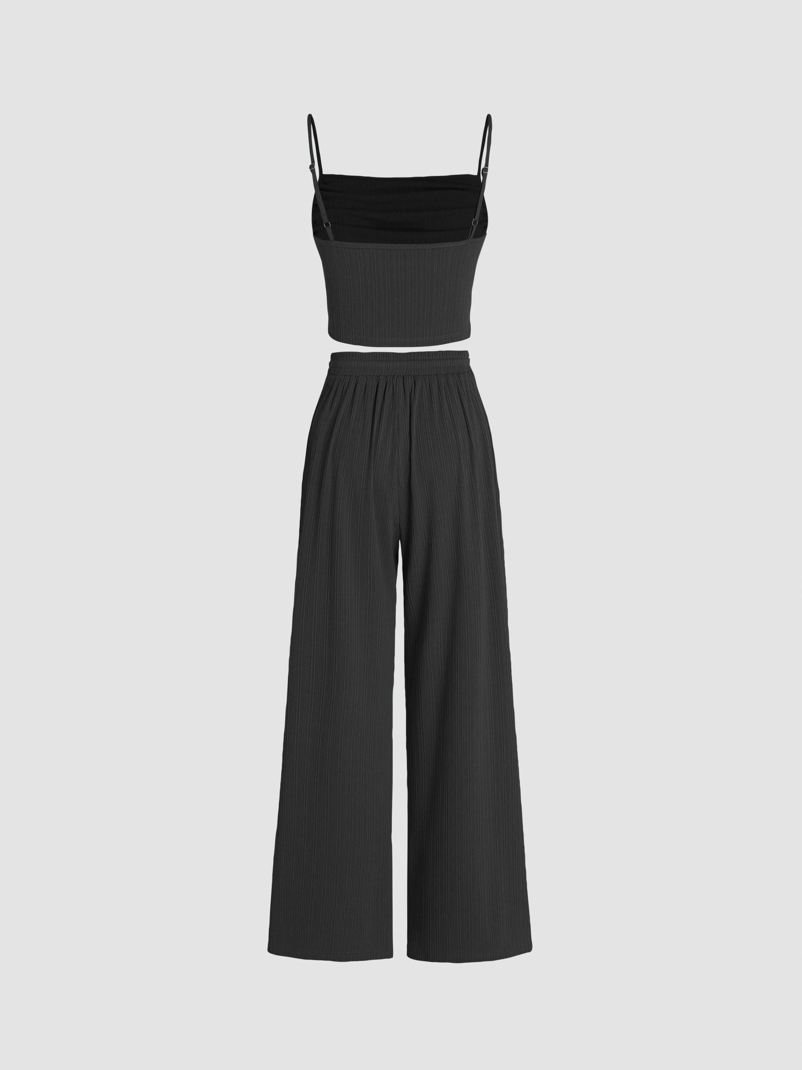 [ KIRSH ]★COLLECTION STRING CUT OFF WIDE SLACKS COLLECTION STRING CUT OFF WIDE SLACKS [BLACK] - KIRSH | 60