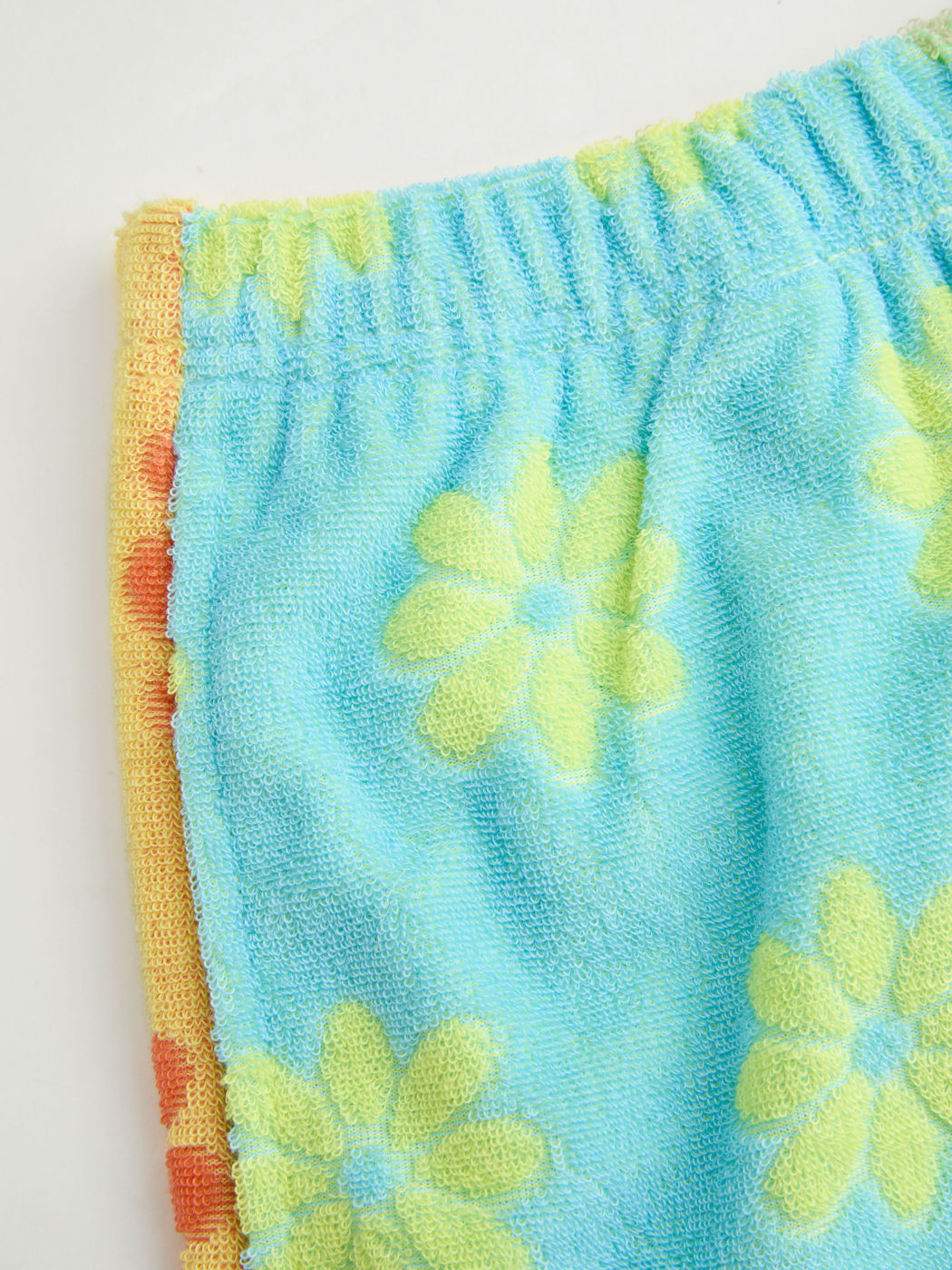 Terry Low Rise Two Tone Floral Shorts