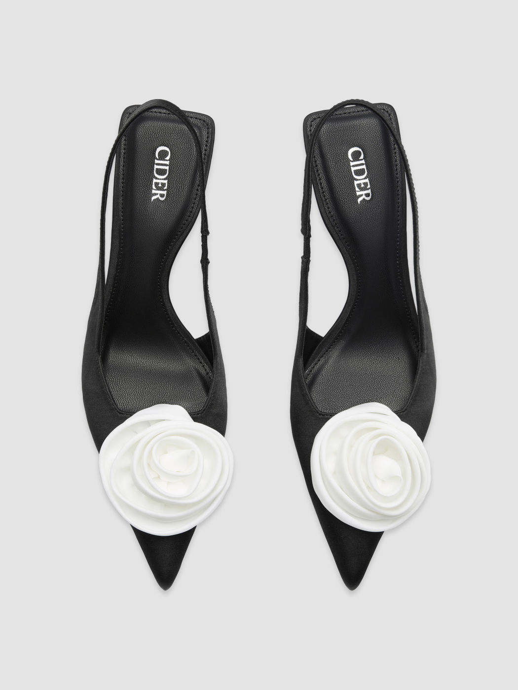 Rosen Satin Slingback Absätze