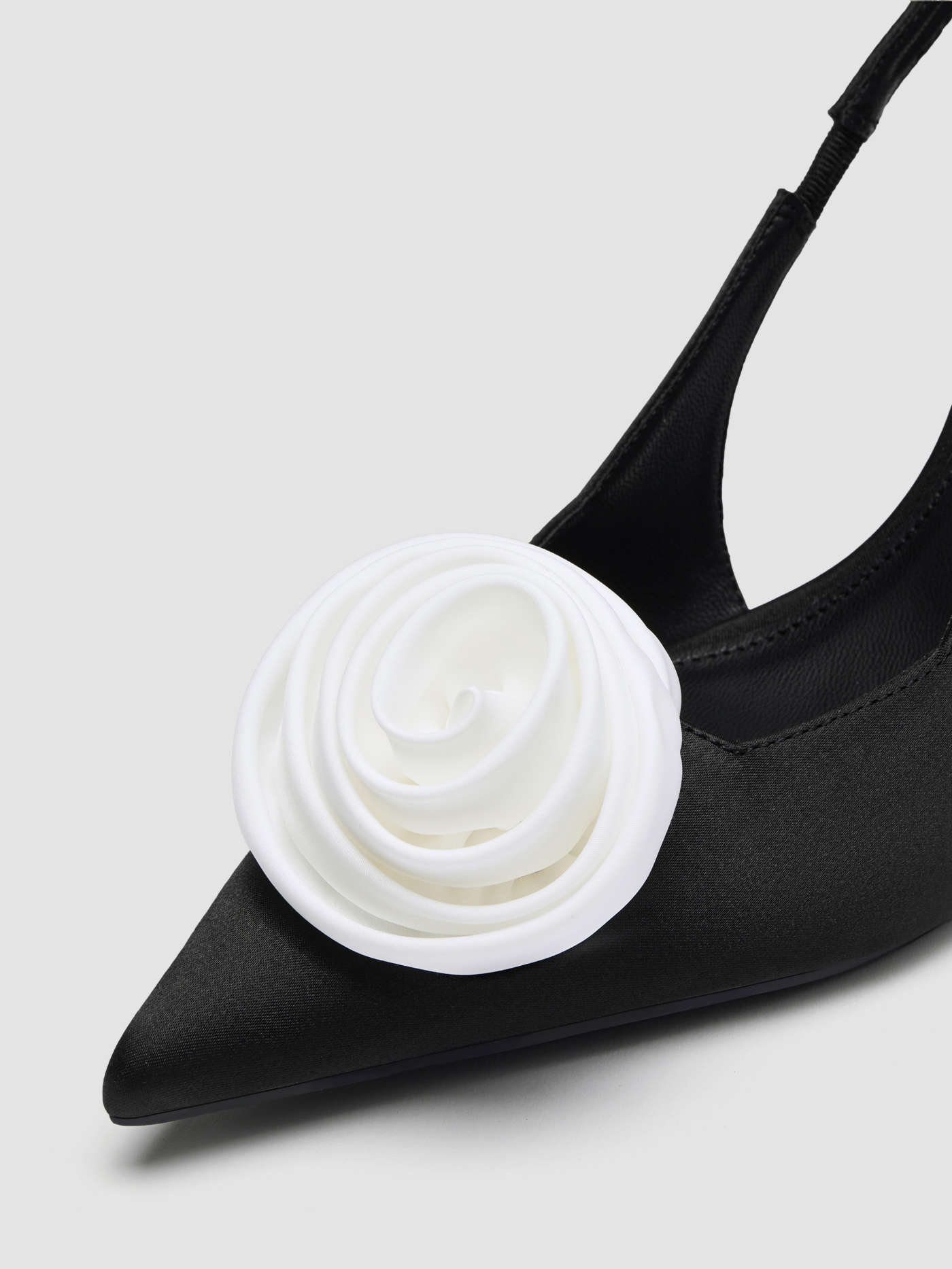 ROSE SATIN SLINGBACK HEELS