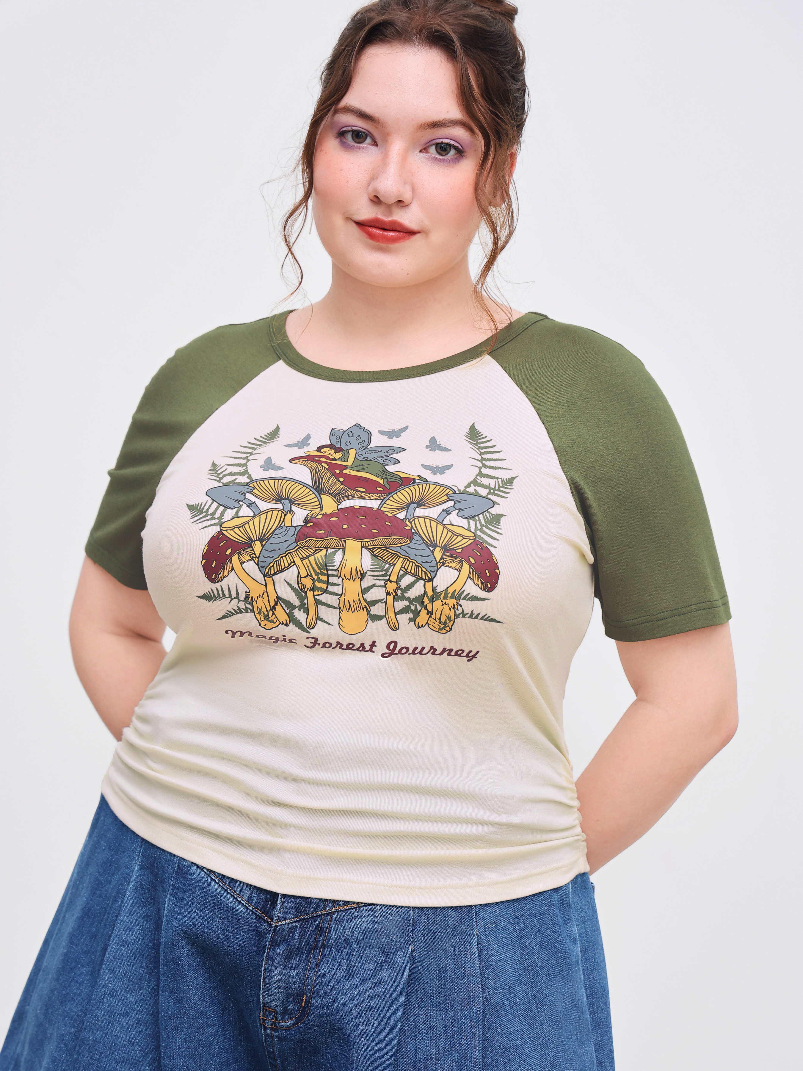 ★ Phyps Department★ Mushroom Mesh Satin Mix Short Sleeve MUSINSA | PHYPS Mushroom Mesh Satin Mix Short Sleeve T