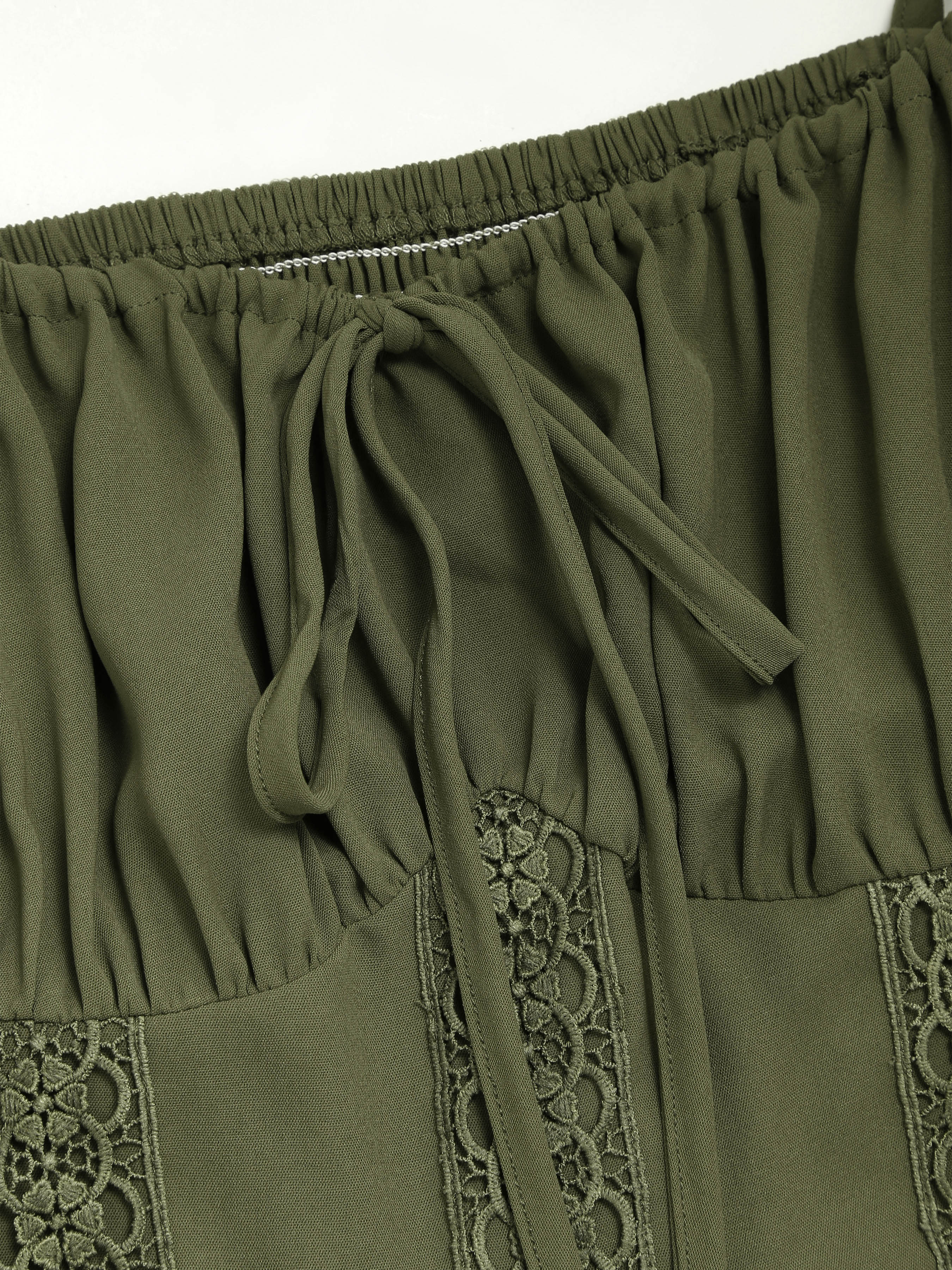 Woven Lace Trim Corset Tiered Cami Ruffle Maxi Dress Curve & Plus