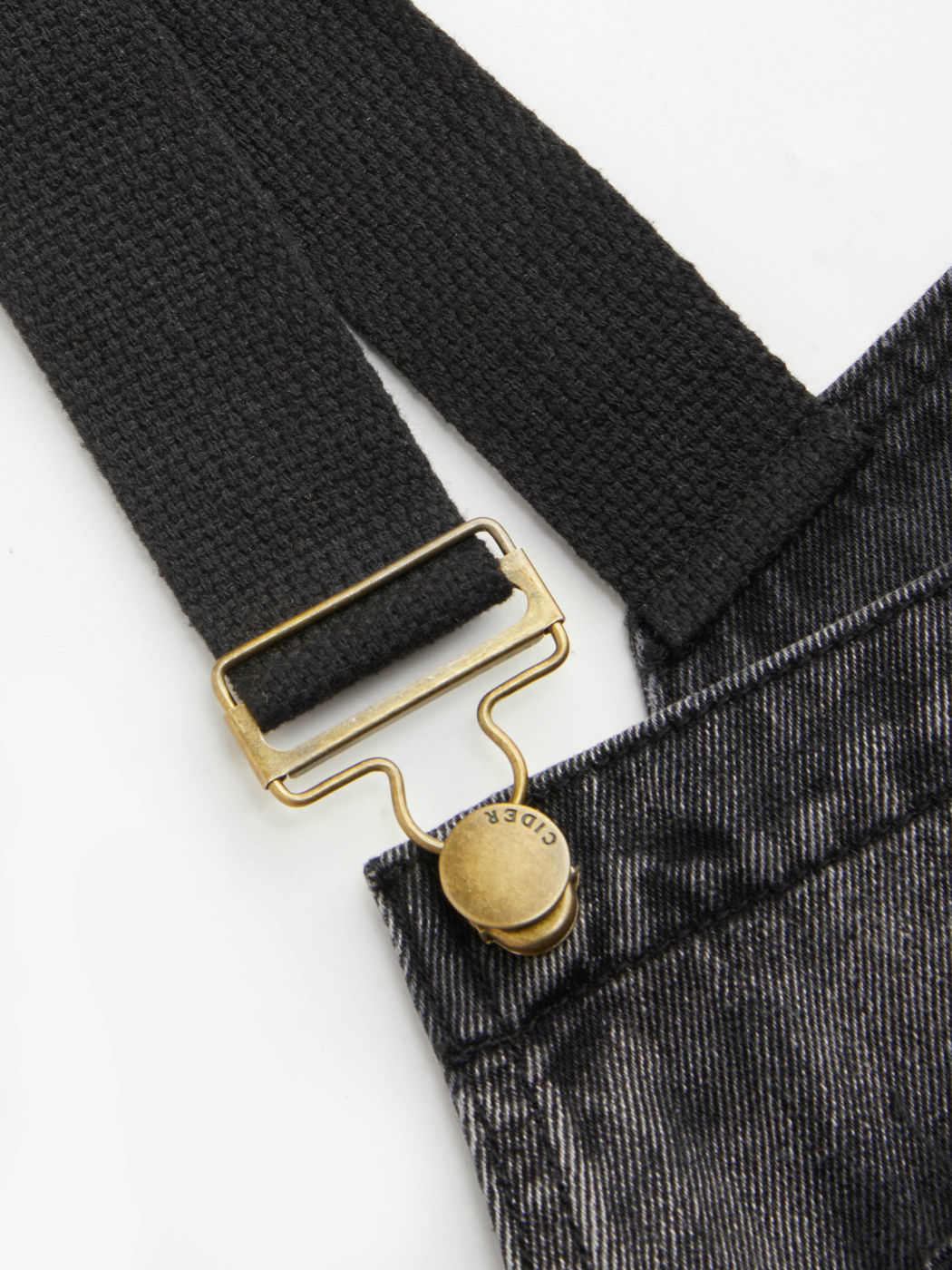 Denim Solid Buckle Pocket Romper Curve & Plus