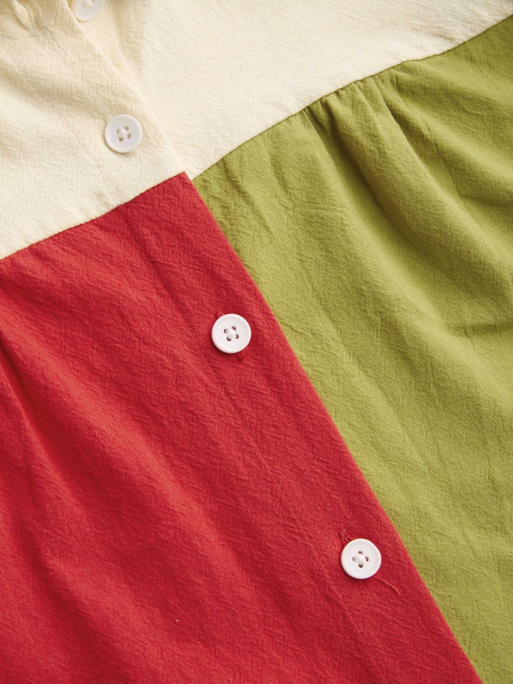 Collar Three Tone Colorblock Blouse