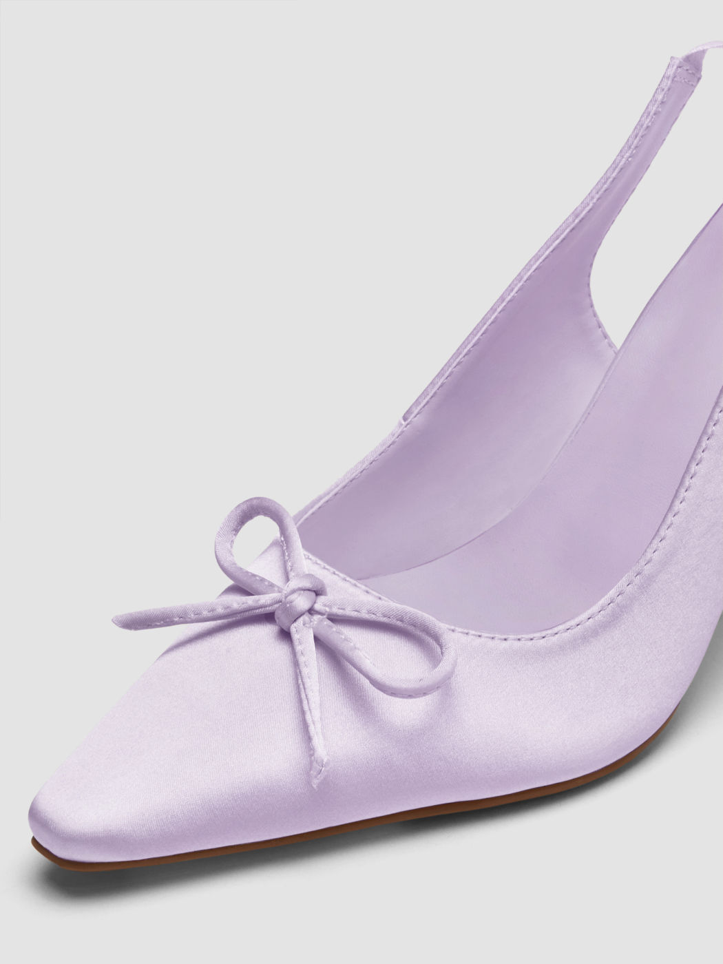 Satin Bowknot Decor Slingback Tie Leg Heels