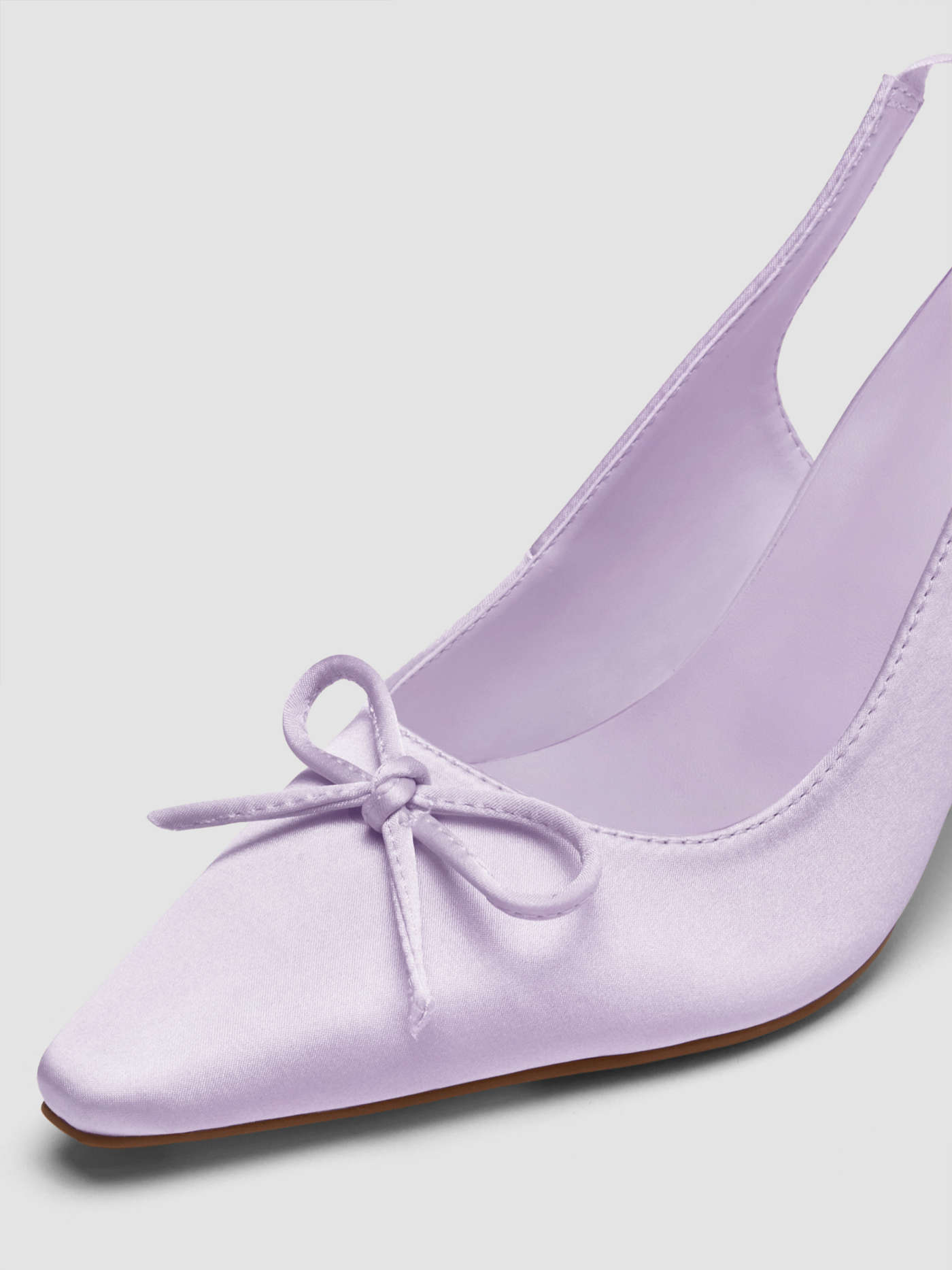 Satin Bowknot Decor Slingback Tie Leg Heels