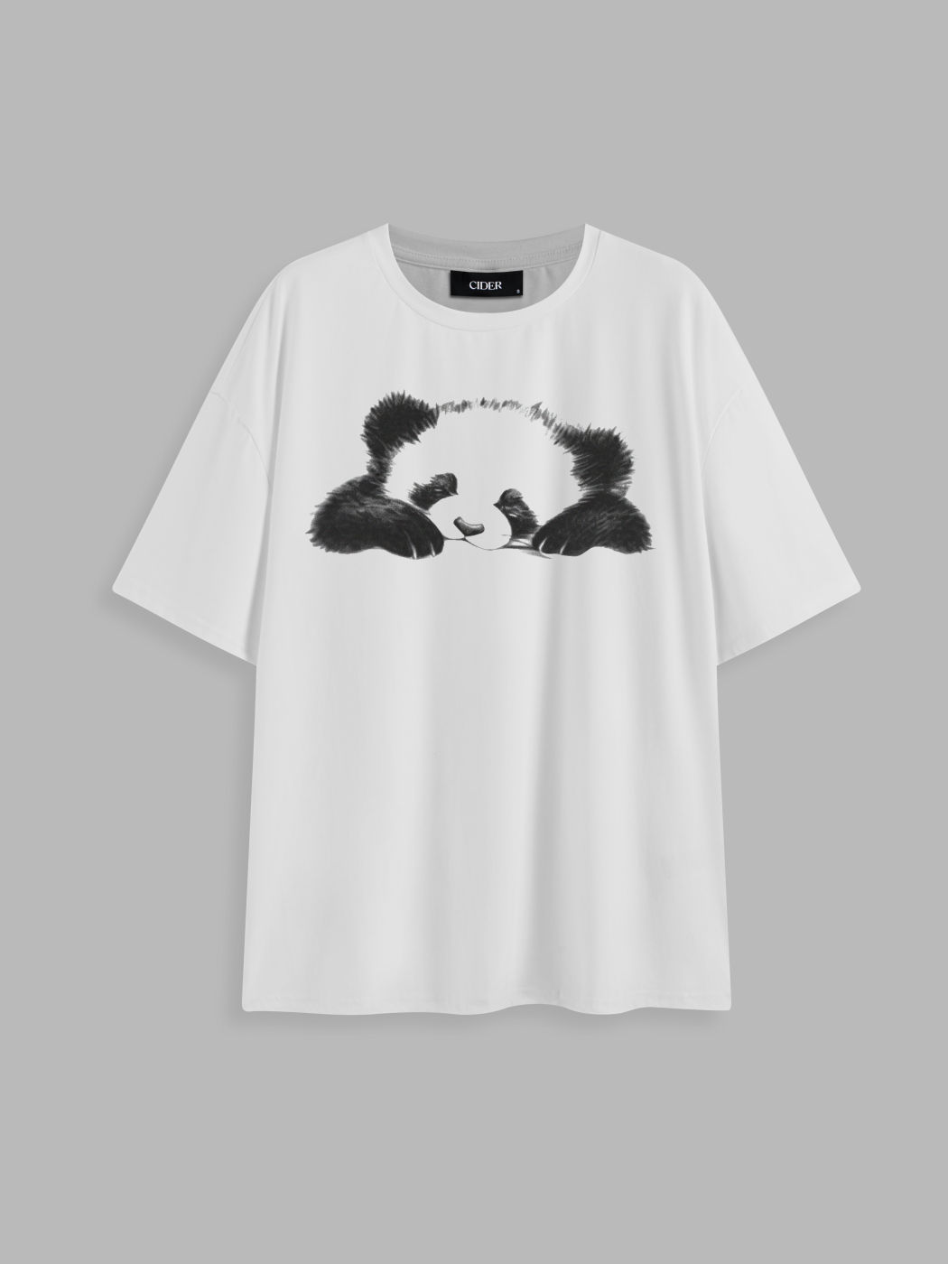 Round Neckline Lovely Panda Graphic Short Sleeve Tee