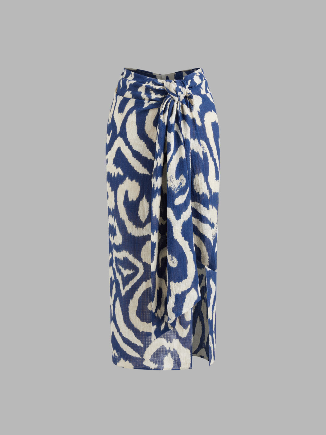 Mid Rise Abstract Knotted Split Maxi Skirt