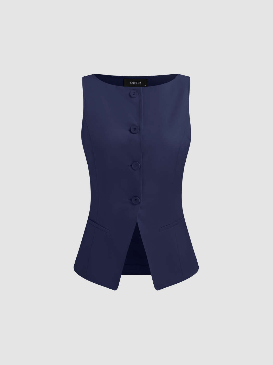 Gilet Donna In Cotone E Lino - Scollo A V, Bottoni, Senza Maniche, Motivo Jacquard - Foto 3