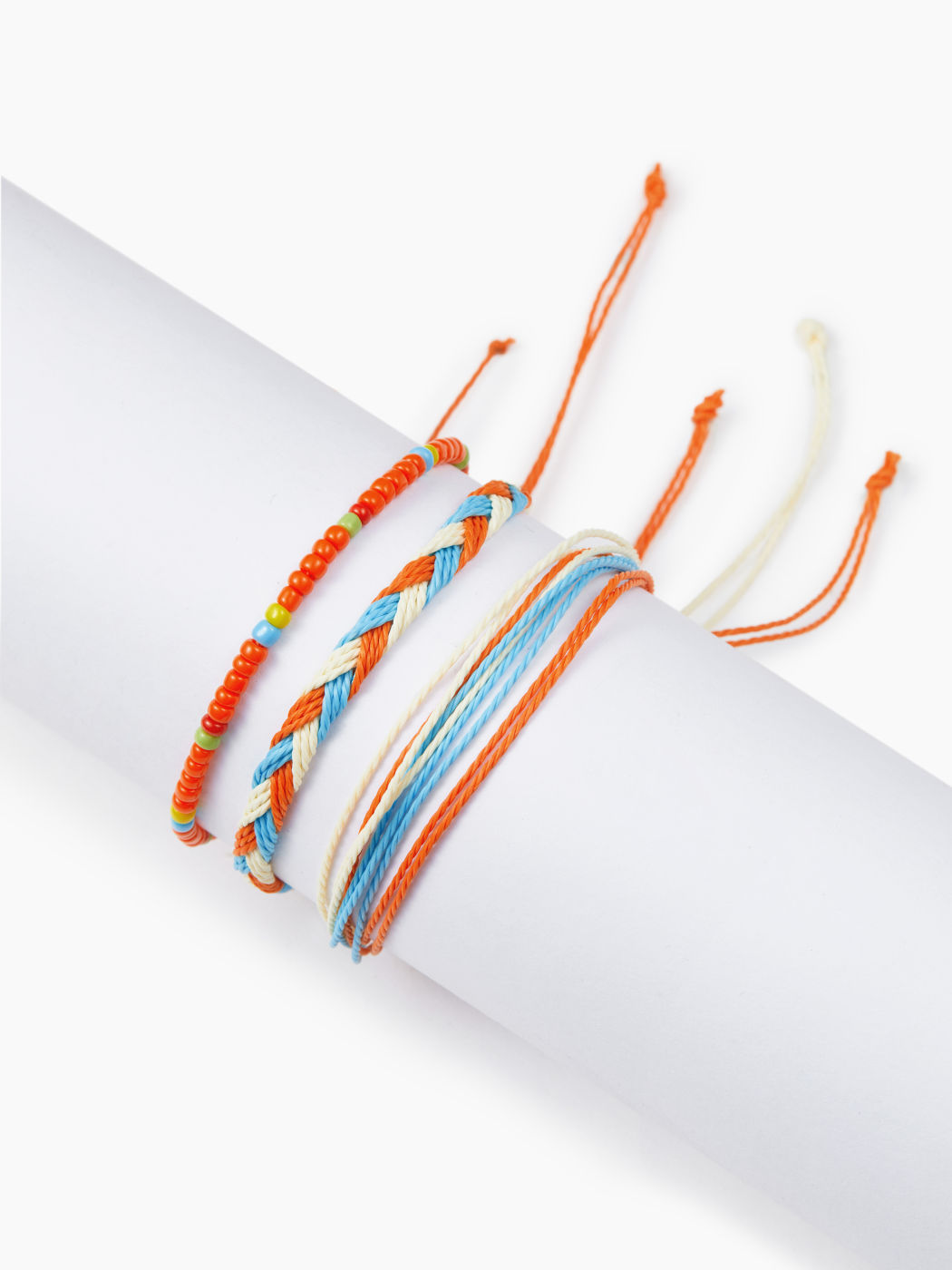 3PCS BEADED & ROPE BRACELET
