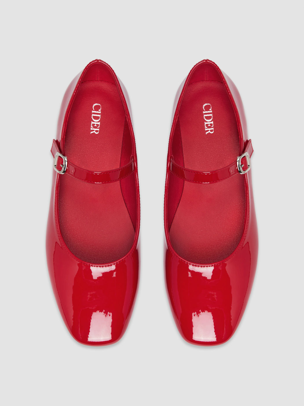 Faux-Patentleder-Mary-Jane-Flatschuhe