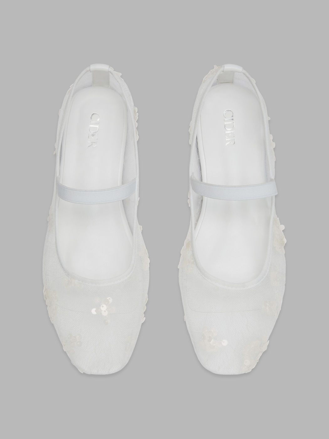 Pailletten Mesh Mary Jane Flats