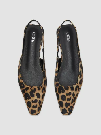 LEOPARD PRINT SLINGBACK FLATS