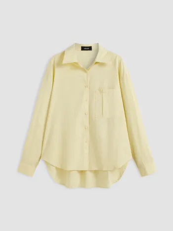 100% Cotton Collar Solid Long Sleeve Shirt