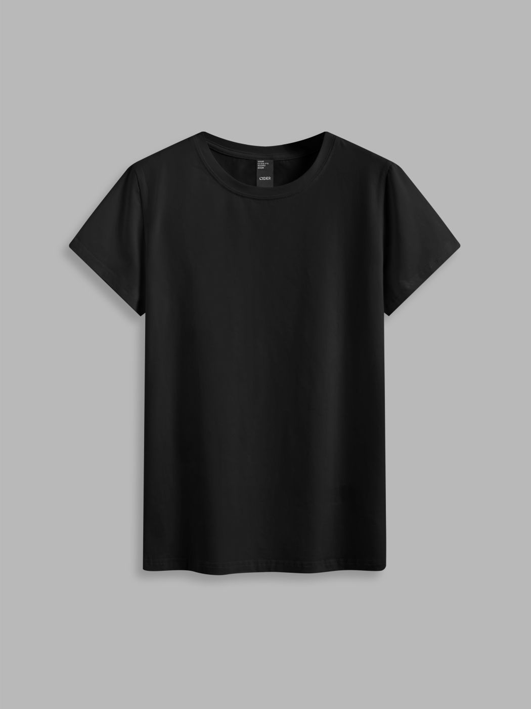 Cotton-blend Round Neckline Solid Short Sleeve Tee