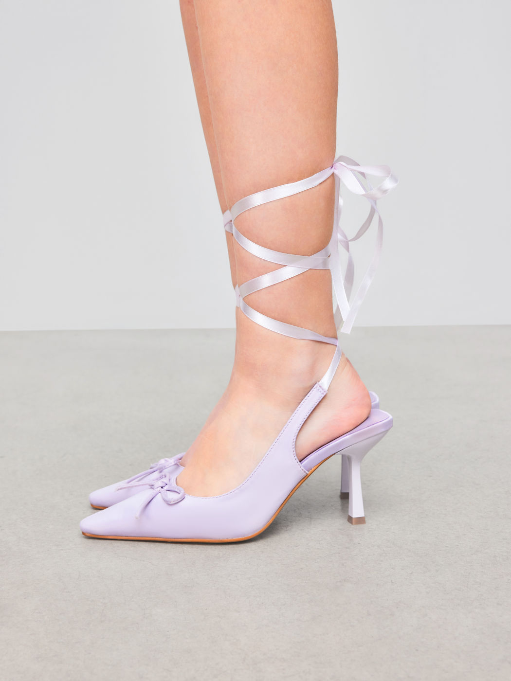 Satin Schleife Slingback Schnürabsätze