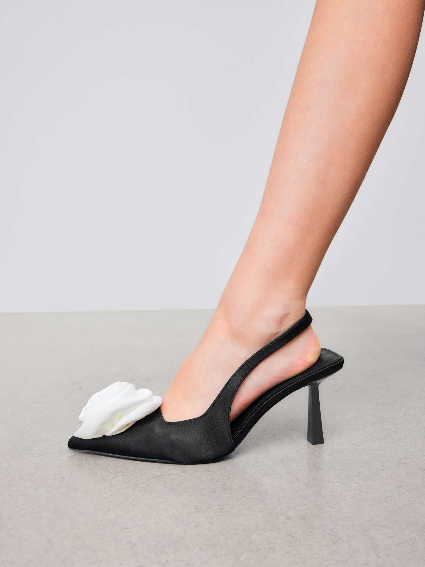 ROSE SATIN SLINGBACK HEELS