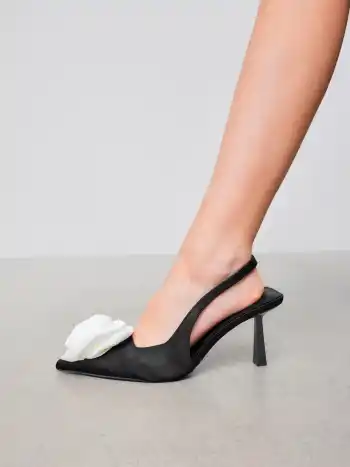 ROSE SATIN SLINGBACK HEELS