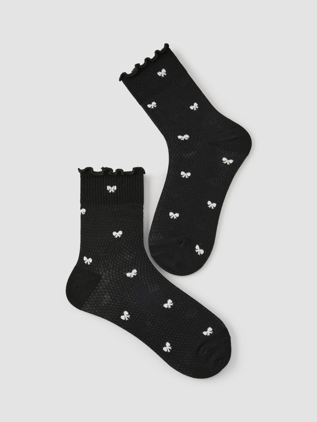 2 PAIRS BOWKNOT COTTON CREW SOCKS