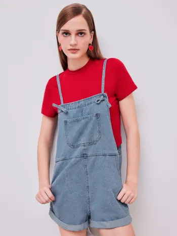Denim Pocket Ultra Short Romper