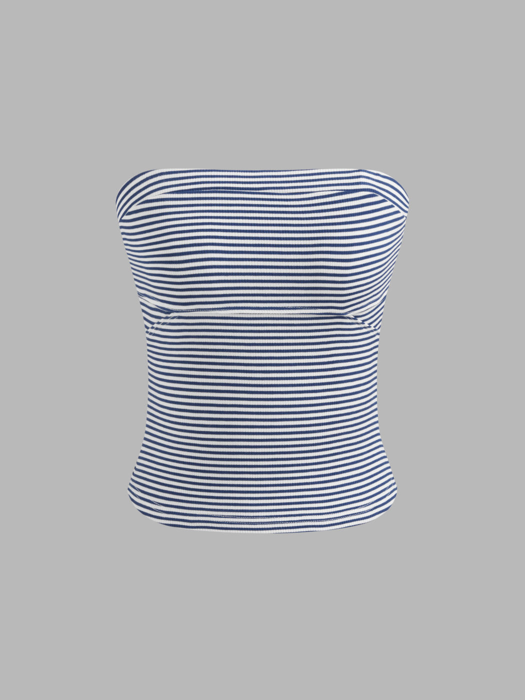 Strapless Striped Crop Tube Top